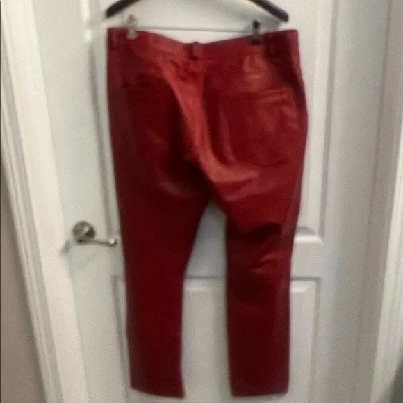 Ron Tomson Fiery Red Leather Trousers - Picture 11 of 11